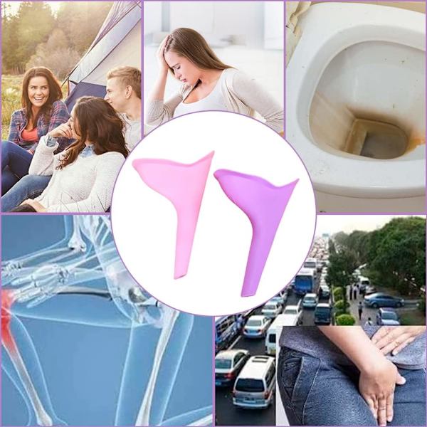 2 stk. kvindelig, kvinde tisse tragt, bærbar kvinde urinal silikone tragt