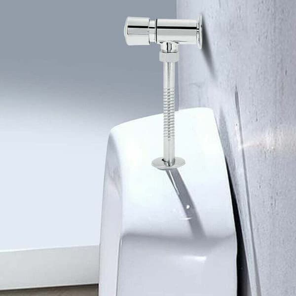 Exponerad WC urinal spolningsventil med krom väggknapp Automatisk m