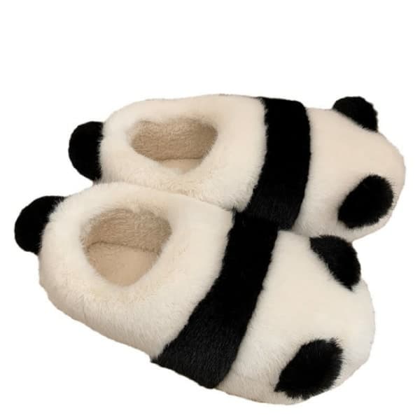 38-39 Panda väska häl bomullstofflor för kvinnor vinter söta hem i