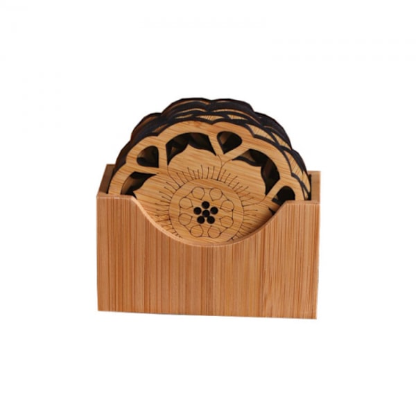 Bambus Vann Lotus Coaster Tre Rund Spisebord Kopp Matte