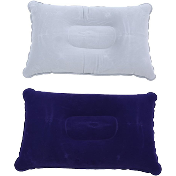 2-pack uppblåsbara campingkuddar, grå, för kontor, weekend, strand