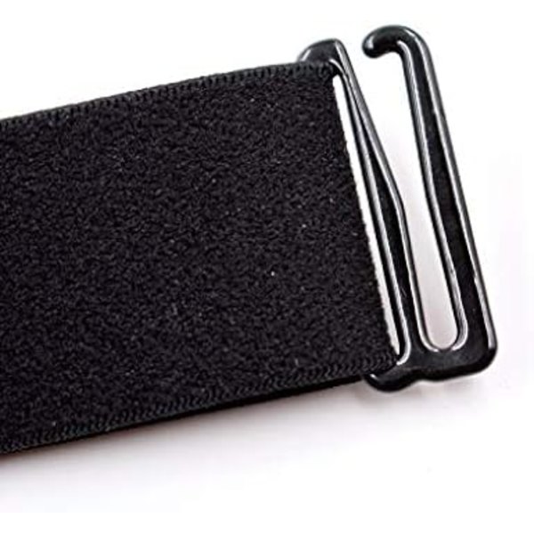Herrar clips för skjortor och strumpor justerbar längd svart 2-pack