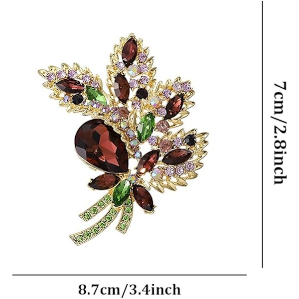 Kukka-aseen rintaneula (violetti), Kristalli rintaneula naisille, Naisten rintaneula,