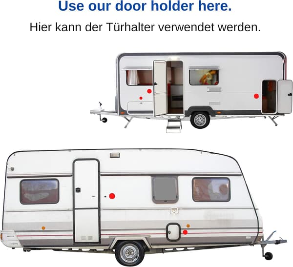 Dørgreb til campingvogn og autocamper, 35 mm og 48 mm hul afstand,