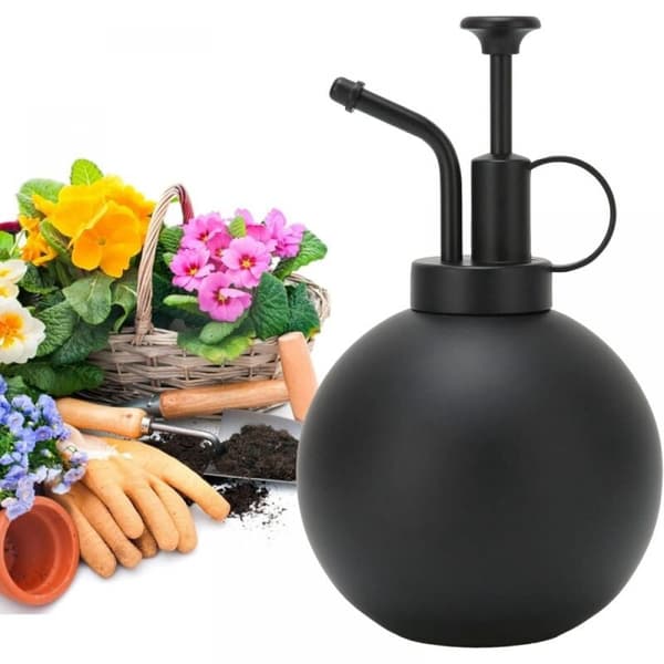 (Sort) Lille Vandkande til Indendørs Planter, 500ml Rustfrit Stål Vandkande