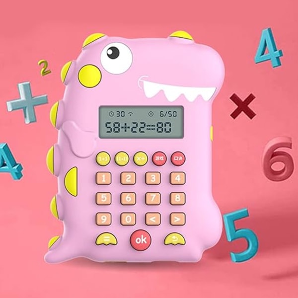 Børneregner, Pink Dinosaur Shape Lommeregner, Math Game Smart