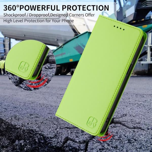 Samsung Galaxy S26 5G Case with Double Foldable Magnetic Suction Function in RFID Leather
