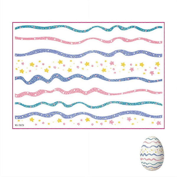 4 pcs Easter Egg Wraps and Shrink Kit - Traditional Decor, Rectangular Handmade Stickers, Party Decoration