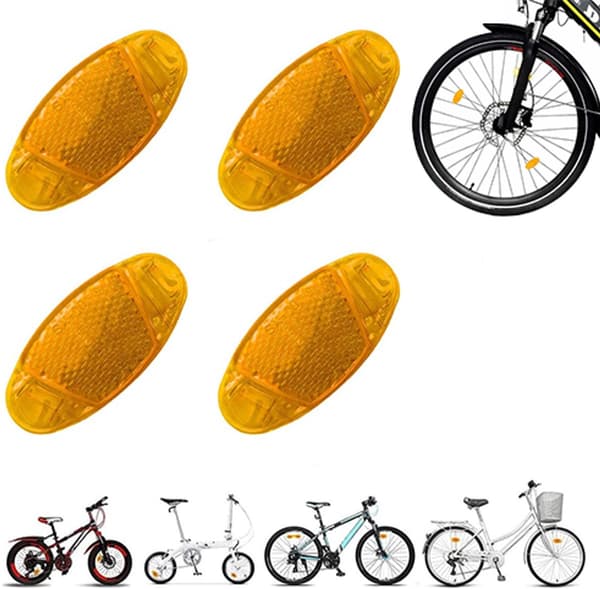 Cykelreflexer, ekerrflexer för nattsäkerhet, orange, 4 stycken