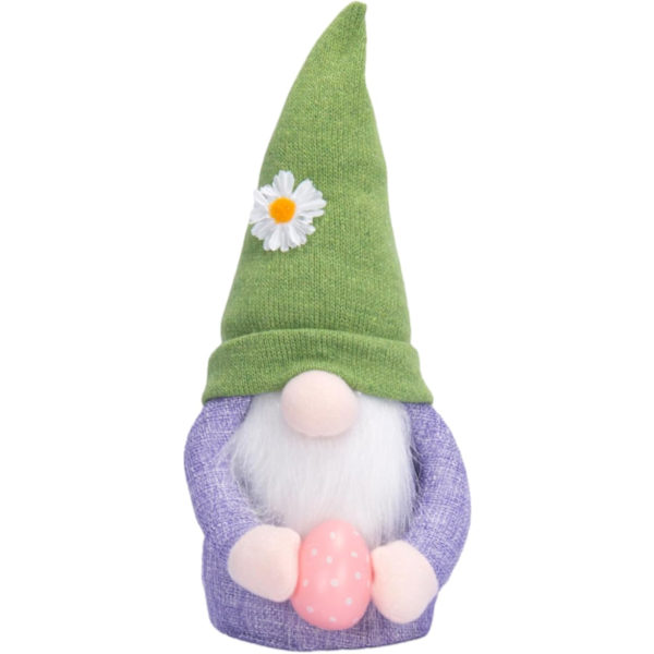 Plush Easter Bunny - Adorable Easter Decorations with Gnome Design, Unique Easter Decor (Green)