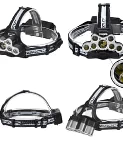 LAGERSALG supersterk hodelykt 7 stk CREE XML-T6 2 STK Q5 LED - grå JULEGAVE