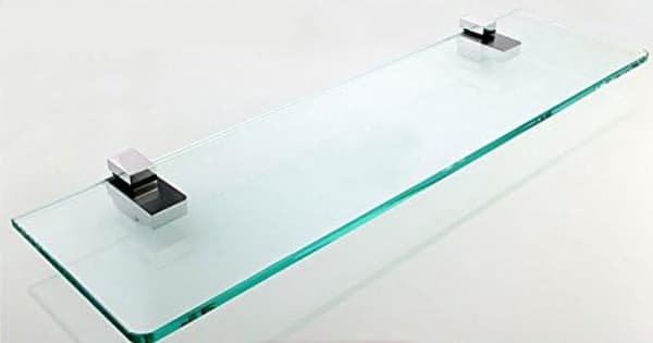 Glashyldebeslag, poleret krom, justerbart til 3-22 mm træ-/glashylder