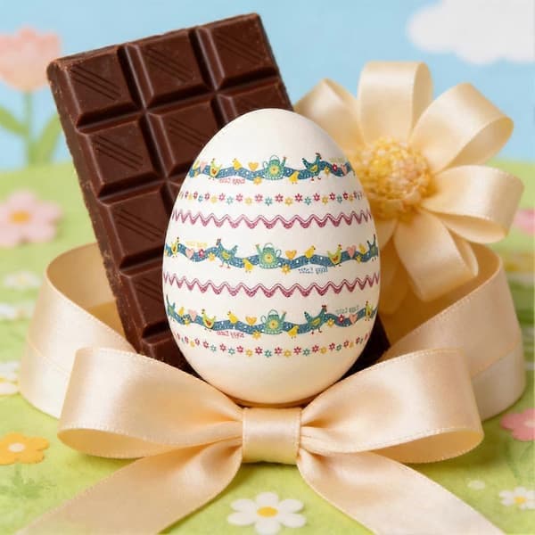4 pcs Easter Egg Wraps and Shrink Kit - Traditional Decor, Rectangular Handmade Stickers, Party Decoration