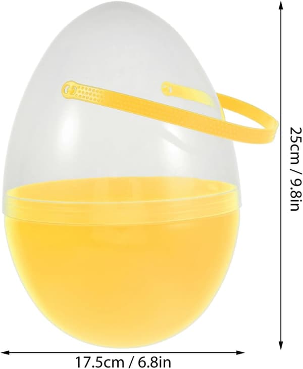 Jumbo Plastic Easter Eggs with Handle for Kids Empty Fillable Easter Egg Containers Clear Large Baskets