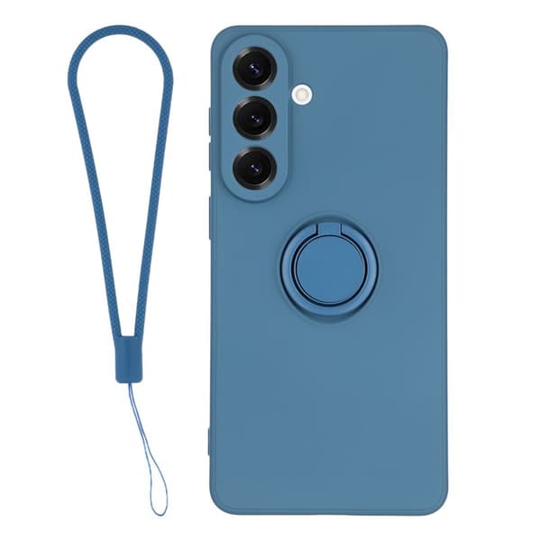 Mobile Case for Samsung Galaxy S26 Silicone with Ring Kickstand - Midnight Blue