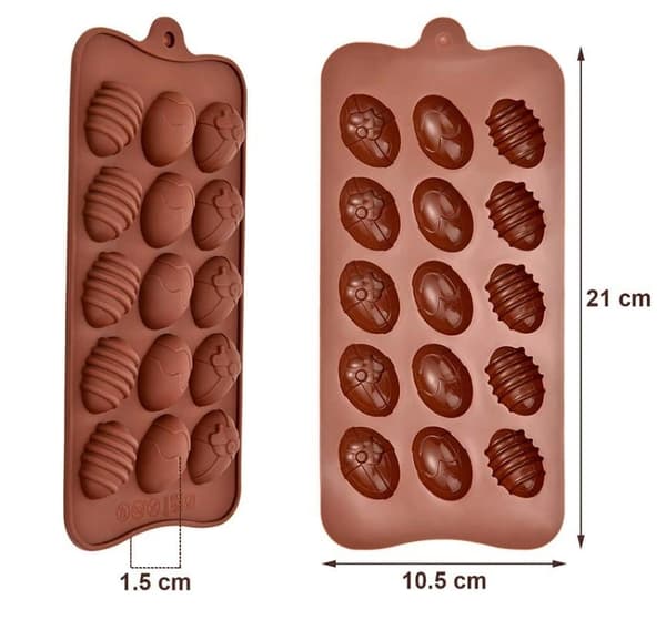 Small Eggs Easter Egg Silicone Mold Chocolate Mold Praline Mold Form for Pralines Brown