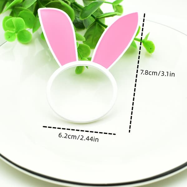5 Pcs Easter Bunny Ear Napkin Rings Rabbit Napkin Ring Holders Table Decorations compatible with Spring Easter Party