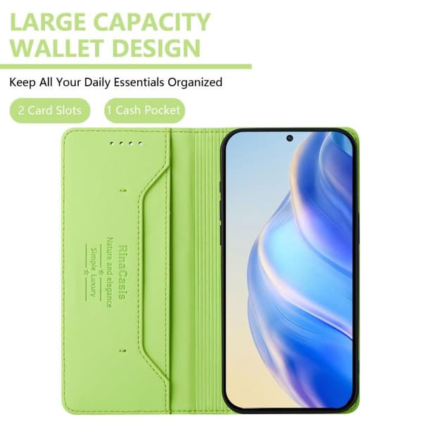 Samsung Galaxy S26 5G Case with Double Foldable Magnetic Suction Function in RFID Leather