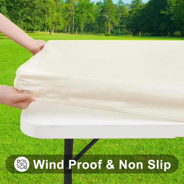 152*76 cm elastisk polyesterdug, hvid - vandtæt, ridsefast, til klapborde