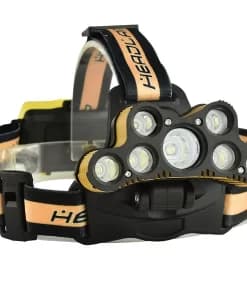 LAGERSALG supersterk hodelykt 7 stk CREE XML-T6 2 STK Q5 LED - grå JULEGAVE