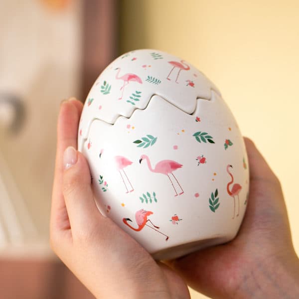 Easter Ceramic Bunny Egg Cookie Jar, Animal Shaped Hand-Painted Dolomite Candy Jar Storage Container