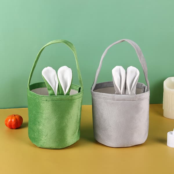 Easter Bunny Tote Bag with Rabbit Ear Basket, Party Gift Packaging, Easter Egg Box, Candy Bag (13*14.5cm)