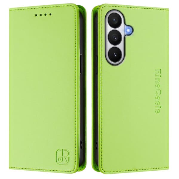Samsung Galaxy S26 5G Case with Double Foldable Magnetic Suction Function in RFID Leather