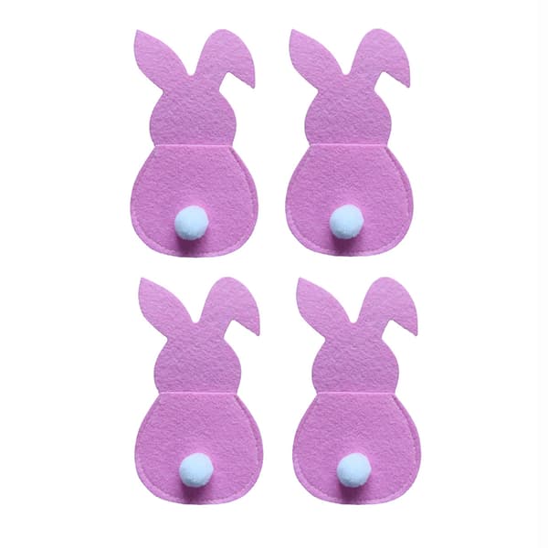 [LLC] Harmless and Sturdy Felt Material, Various Color Options for Customizable Easter Table Settings, Reusable Rabbit Cutlery Holders