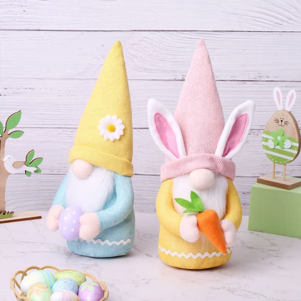 4 Pcs Easter Decorations, Handmade Plush Easter Gnomes, Easter Bunny Gnomes, Easter Gifts, Cute Easter Home Decorations