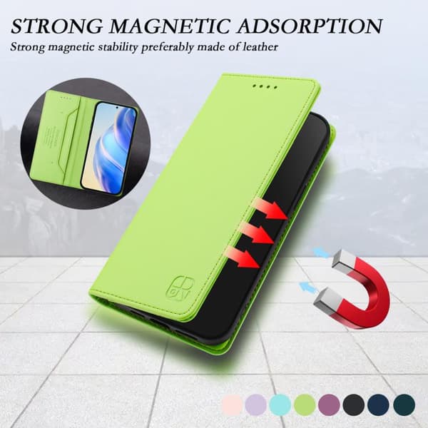 Samsung Galaxy S26 5G Case with Double Foldable Magnetic Suction Function in RFID Leather