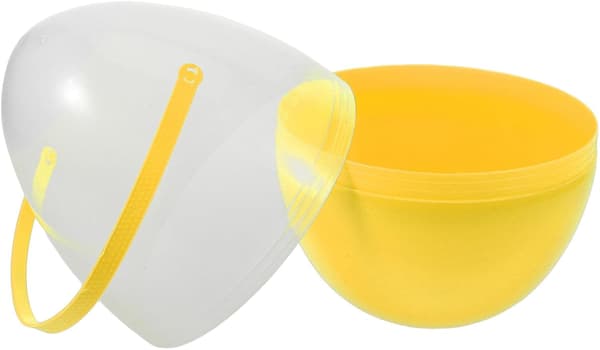 Jumbo Plastic Easter Eggs with Handle for Kids Empty Fillable Easter Egg Containers Clear Large Baskets
