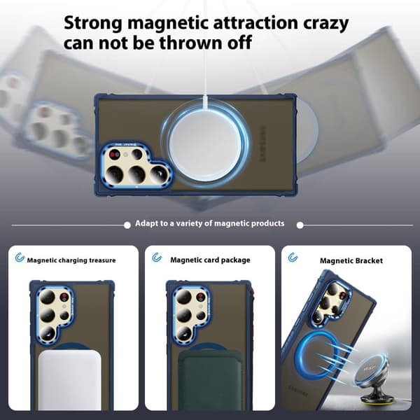 Mobildeksel til Samsung Galaxy S26 Ultra Kickstand Magnetisk - Blå