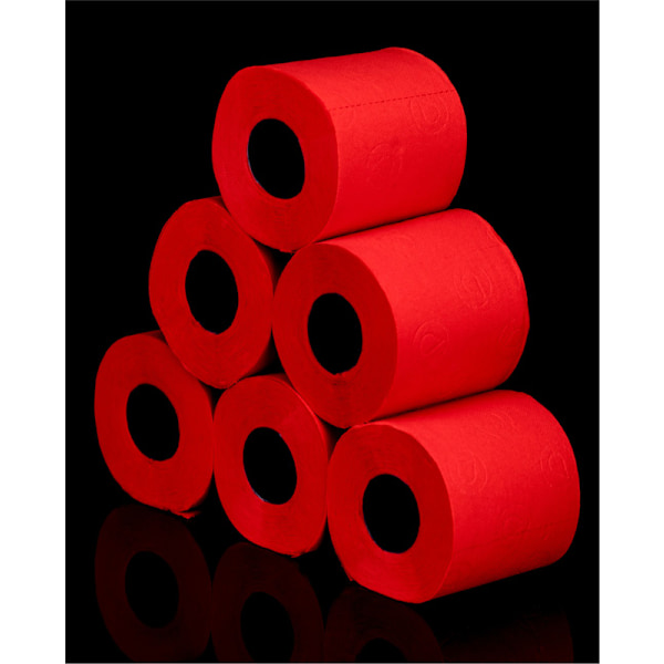 Rødt Toalettpapir Renova Premium 16,1m 3-lags 140 ark 6 ruller rød