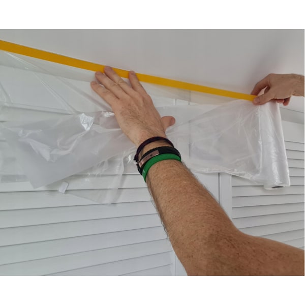 4x Stænksikker Malerfolie Med Washi Gold‑Tejp – Speedy Mask 270cm x 17m 270cm/17m