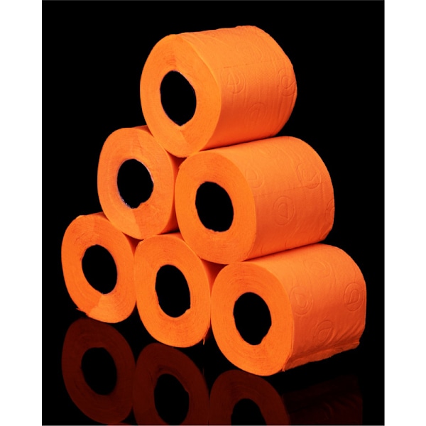 Oransje Toalettpapir Renova Duftende 16.1M 3-Lags 140 Ark 6 Ruller oransje