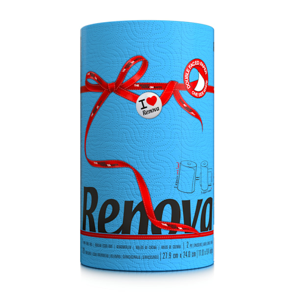 Sininen Renova Paperipyyhe 27,4 M 2-Kerros 120 Ark 3 Rullat sininen