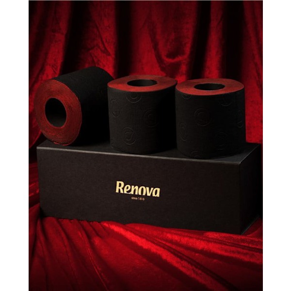 Renova Rouge & Noire Ylellinen 4-Kerroksinen Wc-Paperi, 3 Rullaa monivärinen 3