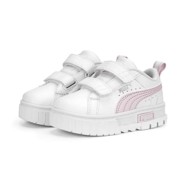 Puma Mayze Lth V Inf tyttövauvojen tennarit - puman valkoinen/helmenpinkki/eloisa violetti Puma hvid/perle pink/levende violet 21