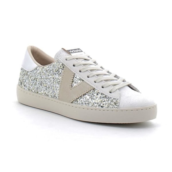 Low-top glitter læder sneaker - VICTORIA - 1126196 - Plata - Herrer - Snørebånd Plata 37