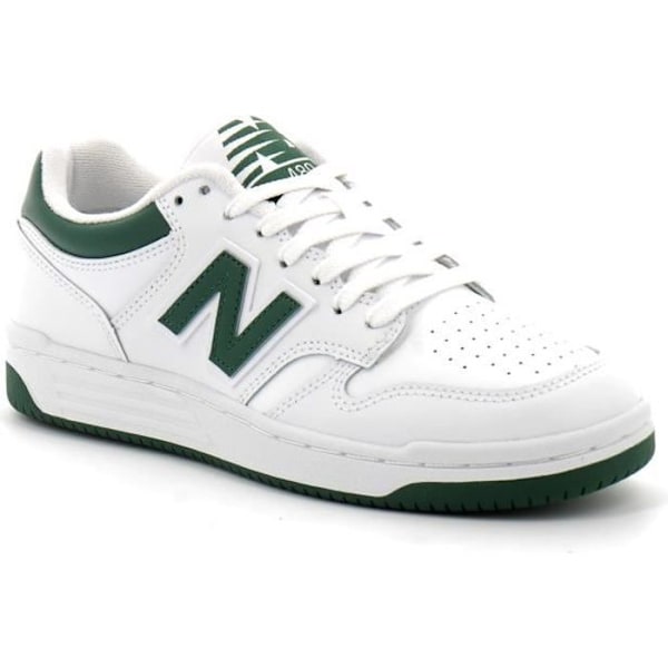 Sneakers - NEW BALANCE - BB480 Hvid - Herrer - Læder - Snørebånd Hvid/grøn 37