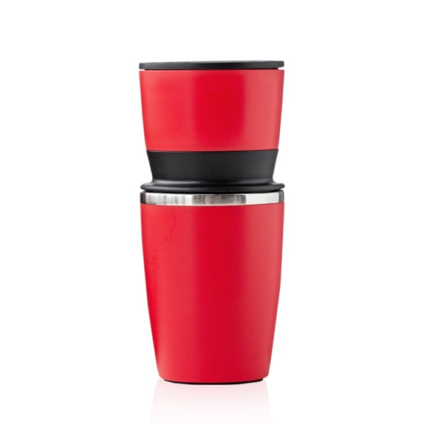 Bärbar kaffebönkvarn hem handvevad kaffemaskin i rostfritt stål (röd)