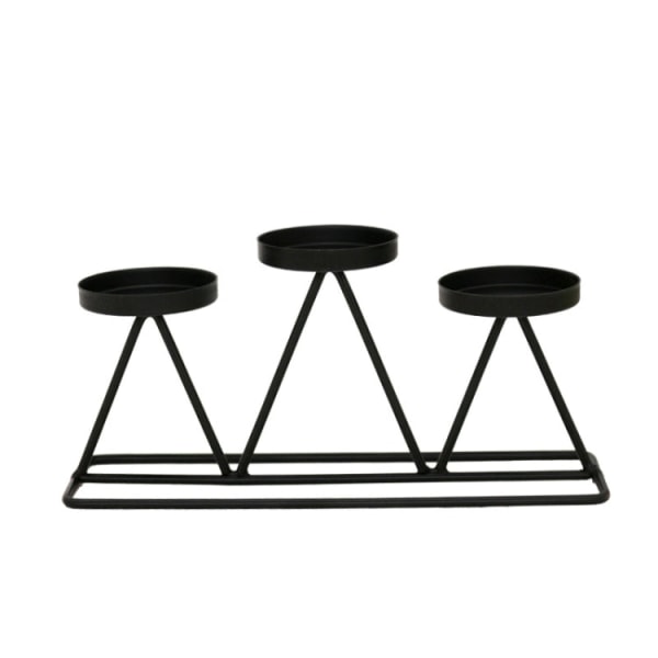 Ljusstakar med tre huvuden metalldekorationer Romantiska bröllopsmatbordsdekorationer, färg: svart