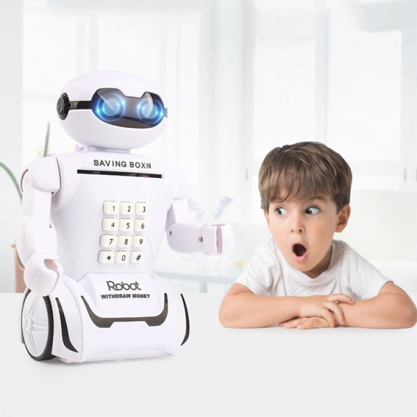 Multifunktionsrobot Spargris Skrivbordslampa Kod Sparbössa för barn