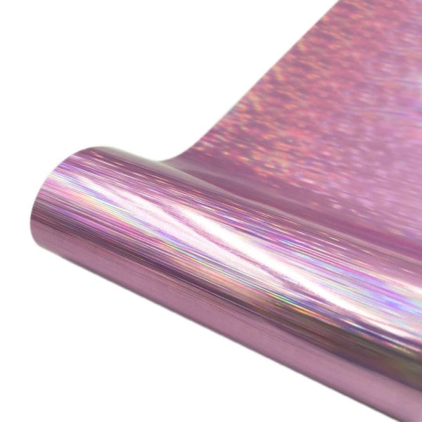 30,5 x 50 cm Illusion Laser Borstad Glitter Självhäftande Vinylgravyr (rosa)