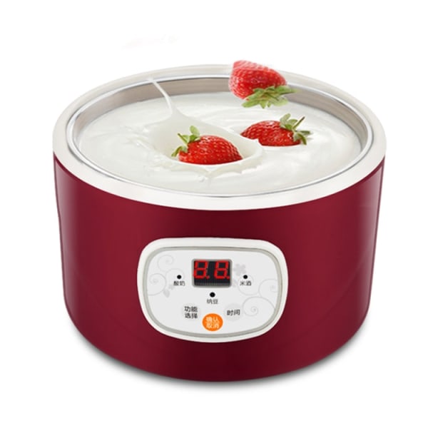 Kök Intelligent Timing Power Off Yoghurt Machine Helautomatisk Risvin Natto Machine Cupping Mikrodator Fermenteringsmaskin (lila)