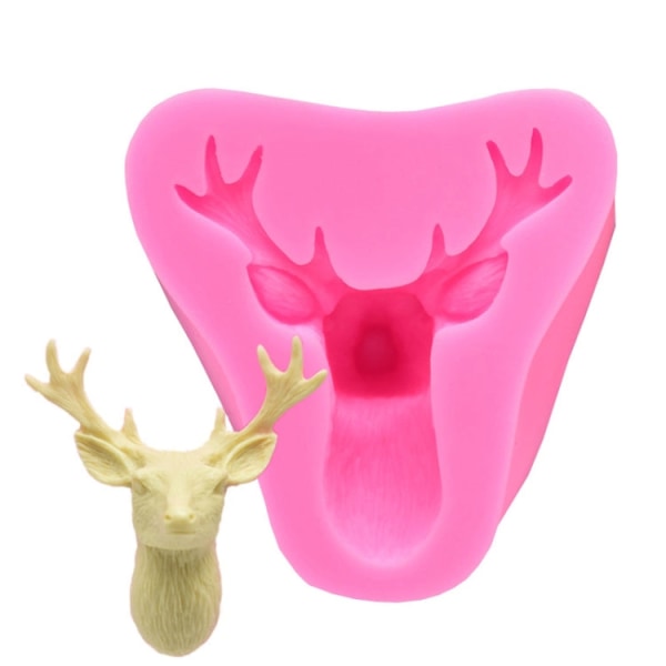 Deer Head silikonfondant form(rosa)