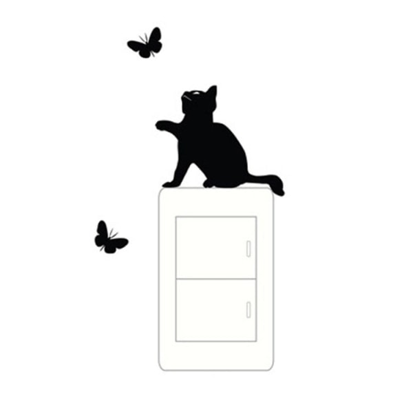 Katter och fjärilar Switch-klistermärken präglade väggdekaler för barnrum