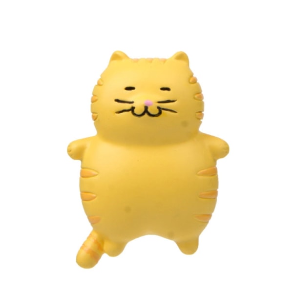 Fat Cat 3D Kylskåpsmagnet Magnetisk klistermärke Phone case Gör-det-självtillbehör (gul)