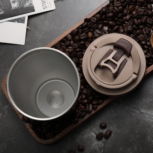 500ML Bärbar Rostfritt Stål Kreativ Present Kaffekopp Kontor Vakuum Termos Mugg (Kaffe)
