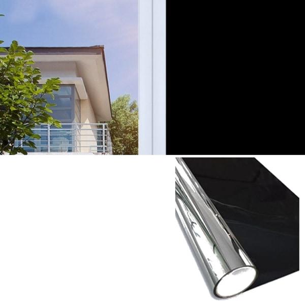 Solskyddsfilm Envägsperspektiv Anti-kikar glasdekal, specifikation: 60x100 cm (fullskuggning-svart)